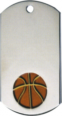 Basketball Dog Tag Key Ring