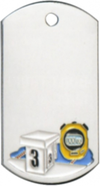 Swimming Dog Tag Key Ring