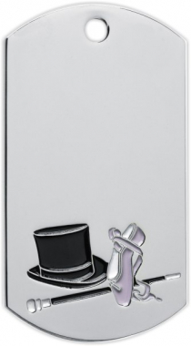 Dance Dog Tag Key Ring