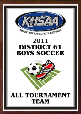 KHSAA Soccer Color District/Regional All Tournament/MVP Plaques