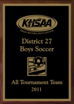 9"x 12" KHSAA Soccer District/Regional Tournament Plaque