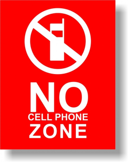 5" x 6-1/2" No-Cellphone Sign
