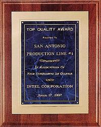 12"  x  15" Plaque with Sapphire Marble Plate