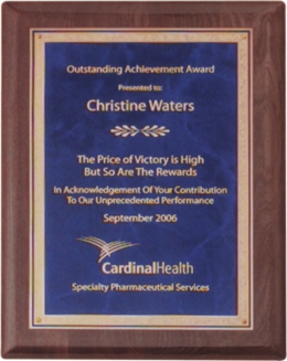 8" x 10-1/2" Plaque