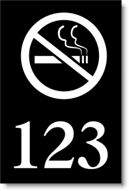 2" x 3" Numbered Door Sign w/No-Smoking Icon