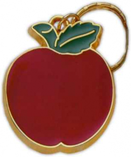 2" x 1-3/4" Apple Keyring