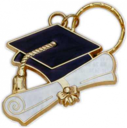 2-1/2" x 2-1/4" Graduation Cap Keyring