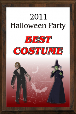 Color Halloween Best Costume Plaque