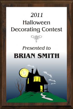 6" x 8" Color Halloween Decorating Contest Plaque