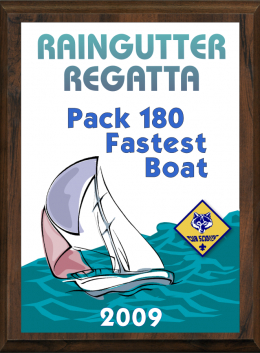 Cub Scout Color Raingutter Regatta Plaque