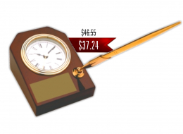 3-5/8" x 4-3/4" Desk Clock with Pen