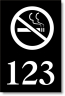 2" x 3" Numbered Door Sign w/No-Smoking Icon - PDN23-NS