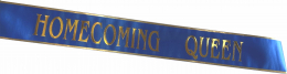 Homecoming Queen Blue Sash 