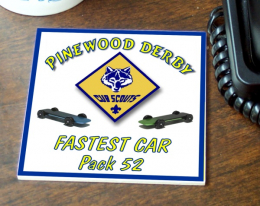 Pinewood Derby Sublimatable Ceramic Tile/Coaster