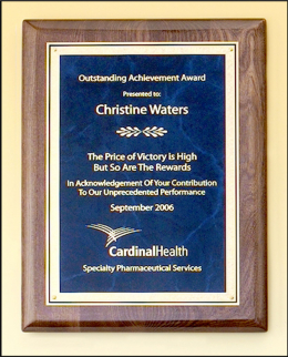 Walnut  Sapphire Plaque - P4200-2