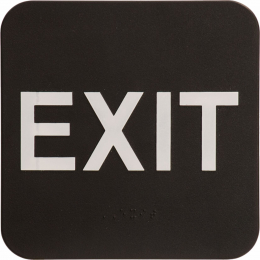 Exit ADA Black Plastic Sign