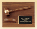 xxxWalnut Gavel & Sounding Block Plaque - PG2786